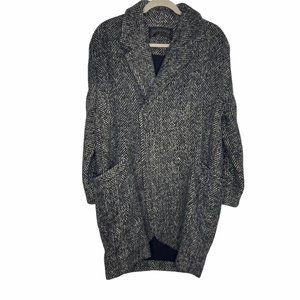 Tweed/Herringbone Black / White cocoon Coat Size S